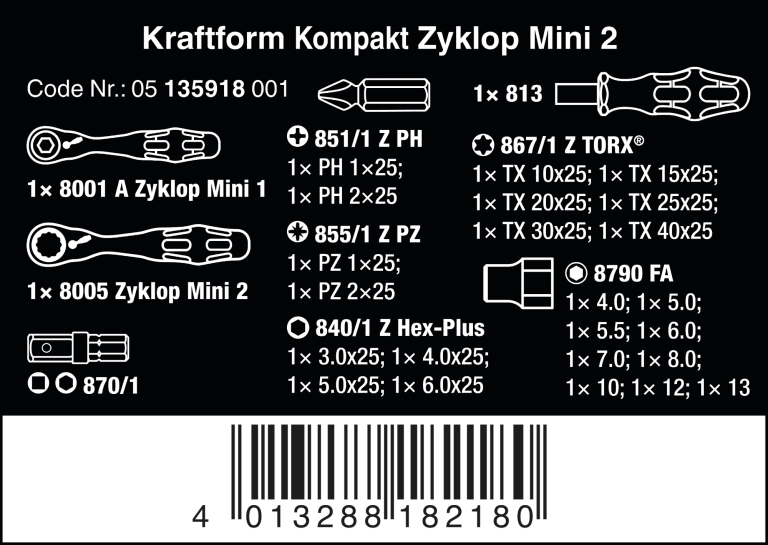 Set kriket 1/4 WERA Zyklop thumbnail 4